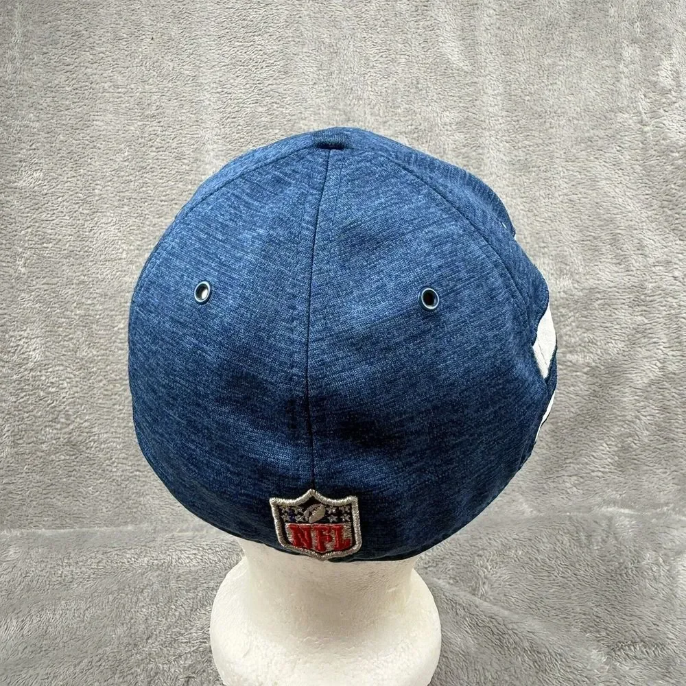 Indianapolis Colts New Era Fitted Hat Mens M/L Embroidered NFL Blue & White‎ EUC